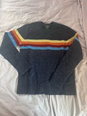 Abercrombie & Fitch Rainbow Stripe Crewneck Sweater - Medium